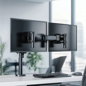 dual-monitor-arms-supporting-multimonitor-setup-with-adjustable-angles-heights